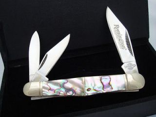   Custom Genuine Abalone Whittler Pocket Knife Folding w/case New 18061