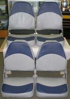BRAND NEW, ACTION, HIGH BACK LOCK N LOUNGE BOAT SEAT GREY/NAVY SET OF 
