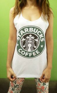 Starbucks Coffee Retro Logo Sign Brand Womens Tank Top Sleeveless T 
