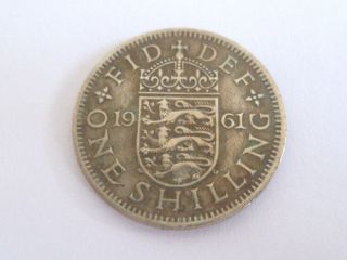 1961 Gratia Regina Elizabeth ll One Shilling Coin (WC #  31 )