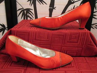 FRATELLI ROSSETTI   RED SUEDE & SATIN PUMPS   SIZE 7.5 U.S / EUR 38 