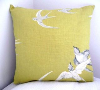 sanderson fabric cushion cover 16 swallows lime free postage from