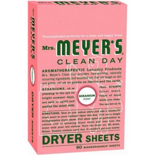 GERANIUM Mrs Meyers Clean Day Dryer Sheets Lavender Scent FREE 
