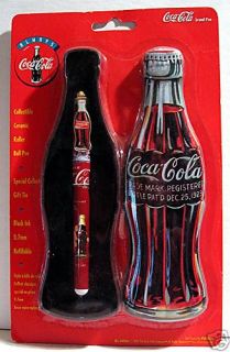1996 coca cola ceramic pen coke bottle collector tin time
