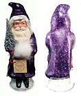 Ino Schaller Paper Mache Sponged Purple Santa German Christmas Candy 