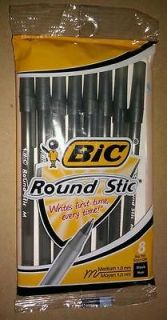 bic round stic pens 8 pack black 