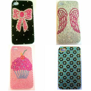   4g Case Phone Cover Hard Back Diamond Bling Fancy Diamante With Gems