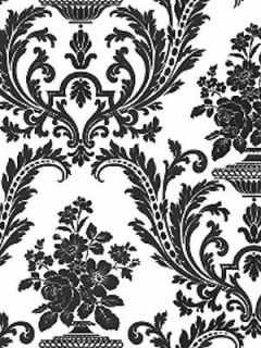 black white floral vase damask wallpaper sd25668 