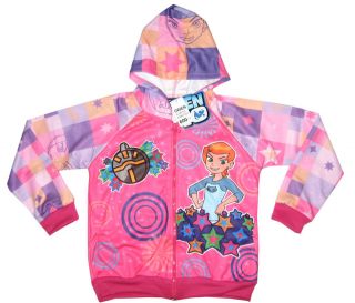 01 BNWT GWEN BEN 10 girls pink windbreaker hooded jacket M 5 6 yrs 