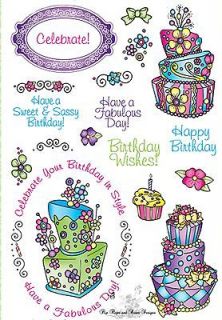 Newly listed JUSTRITE STAMPER TOPSY TURVY CAKES CLEAR CLING STAMP 