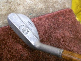 Antique Vintage Wood Shaft Standard Golf Mills Patent Aluminum Putter