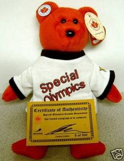 SPECIAL OLYMPICS SHANIA TWAIN TY BEANIE BABY AUTOGRAPH SIGNED 