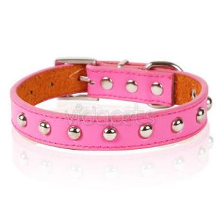 17 22 hot pink studded leather pet dog collar large