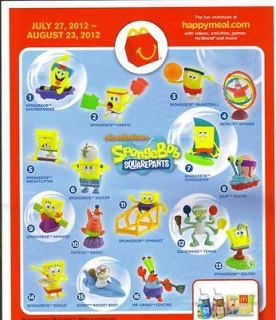 mcdonald s spongebob squarepants 2012 all 16 in packages time