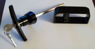   Black T Handle Door Lock Set   For shed, gate, playhouse and more