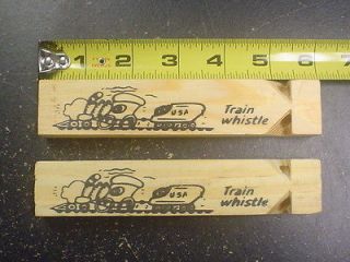 One Dozen 6 Wooden Toy Train Whistle New 12 Party Favor Prize Free 
