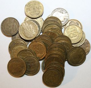 1931 to 1941 France Alluminium Bronze 50 Centimes Your Choice of Date