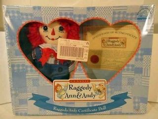 2006 Classic RAGGEDY ANDY Certificate Doll New NRFB Sealed Applause