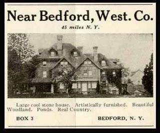Newly listed 1920 AD FOR SALE OF LOVELY BEDFORD, N.Y. STONE MANSION