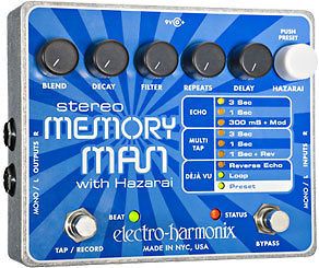 ELECTRO HARMONIX (EHX) STEREO MEMORY MAN WITH HAZARAI GUITAR DELAY 