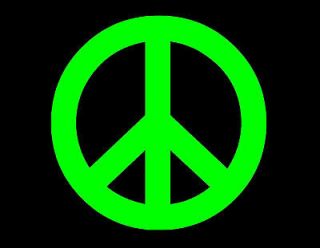 peace sign 70 s window decal neon vinyl sticker 3x3