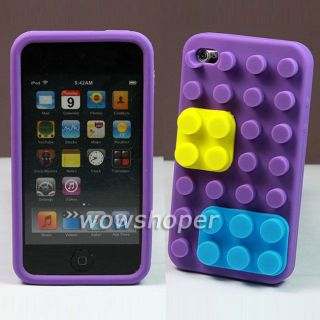 Building Block Silicone Skin Case Cover For Apple Ipod Touch 4 4TH GEN 