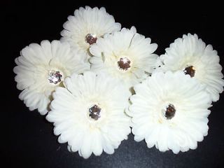   lot 12 ivory off white GERBERA DAISY flower BRIDAL crafts HAIR tutu