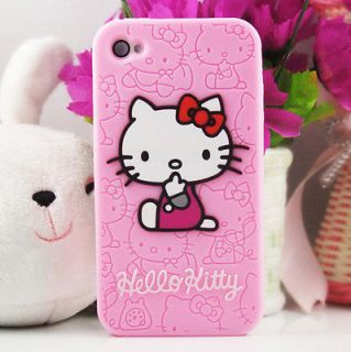 HOT Lovely and Beautiful Pink Silicone Case Cover for 4G,4S, cheapest 