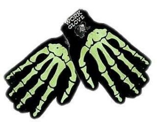 winter work gloves glow in dark skeleton bone gothic