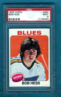 1975 Topps Hockey Bob Hess #264 – PSA 9 Blues