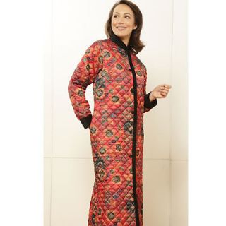mulit colour quilted housecoat dressing gown long new more options 