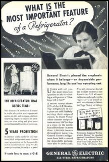 1935 vintage ad for ge all steel refrigerators time left