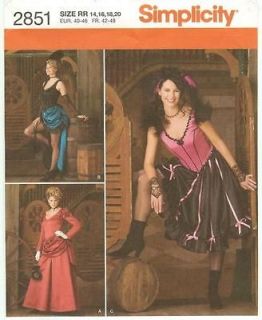 simplicity old west floozie dress pattern size 14 20 time