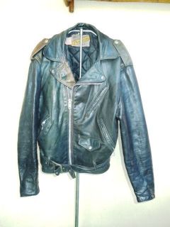 Vtg Schott Perfecto 118 NYC Black Leather Motorcycle Punk Jacket Talon 