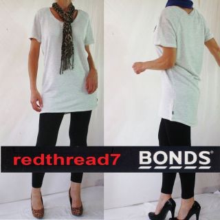 Bonds New Ladies Sexy Short Sleeve Tee Dress Top White Marle Sz 8 10 