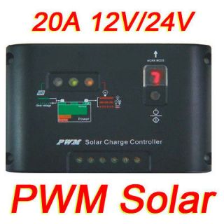 20A 12V/24V PWM Solar Street Light Panel Charge Controller Regulator 