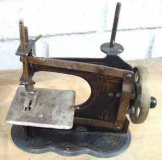   Antique Toy Salesman Sample Sewing Machine Original Tole Paint