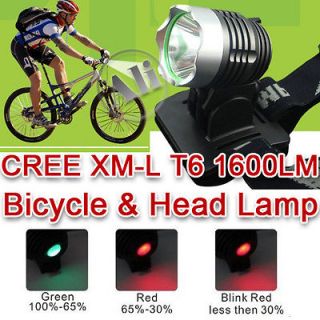 NEW 1600LM CREE XML XM L T6 LED Bicycle Bike Head Light Lamp Free 