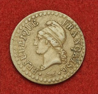 1799, France (1st Republic). Beautiful Copper Centime Coin. VF++