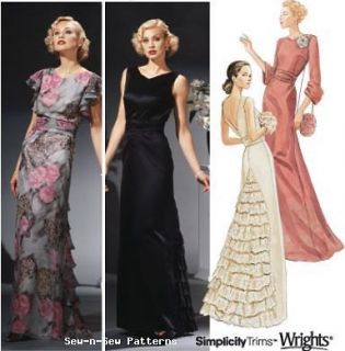 Simplicity 5876 SEWING PATTERN OOP Vintage Art Deco Gown/Dress 30s 40s 
