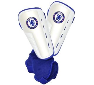OFFICIAL CHELSEA FC ANKLE STRAP BOYS YOUTHS KIDS SHIN PADS GUARDS 8 10