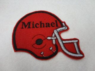   Name Embroidered Felt Football Helmet Iron On Sew On Patch