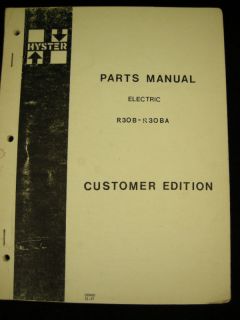 hyster forklift parts manual electric r30b r30ba 