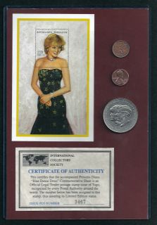 lady diana spencer princess of wales stamp coin set from