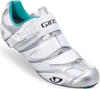 Giro Womens Cycling Shoes Factress Chrome/White/T​eal Road Bike New 