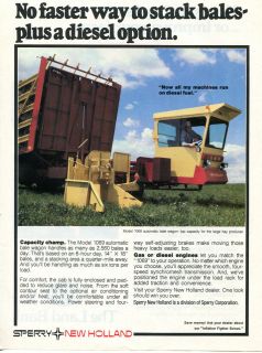 1980 sperry new holland 1069 bale wagon farm tractor ad