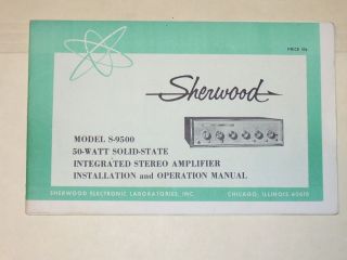 Sherwood Operation/Owne​r Manual~S 9500 Stereo Amplifier
