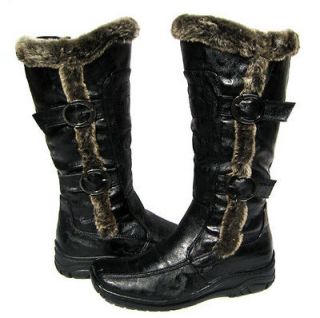 Womens BOOTS Knee High DB56 Winter Fur Lined Snow Black shoe Ladies 