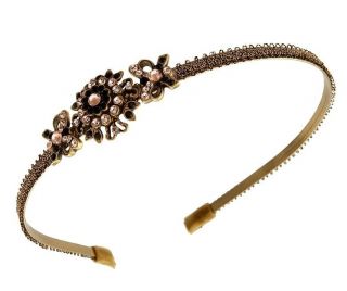 Splendid Tiara by Michal Negrin Decorated with Flower & Black and 