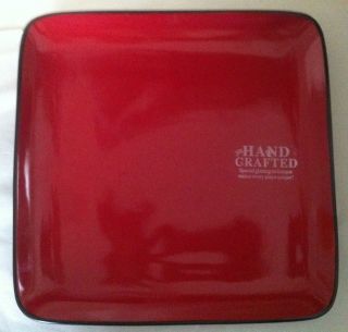 nwt home trends rave red square dinner plate time left